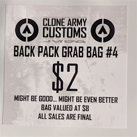 clone army customs grab bag 4|Store > Category > Back pack .